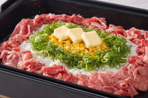 ホットプレートでビーフペッパーライスの作り方・レシピ！黒毛和牛を贅沢に使おう！！