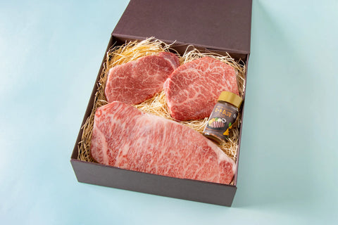 【ステーキ七味付き】白金矢澤精肉店厳選　黒毛和牛ステーキ 特選３種